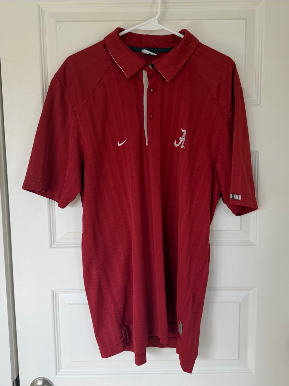 Nike Men’s Crimson Red Polo with Embroidered A Alabama